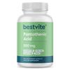 BESTVITE Pantothenic Acid 500mg (Vitamin B5)(240 Vegetarian Capsules) - No Stearates - No Gelatin - No Calcium Silicate - Vegan - Non GMO - Gluten Free view 1