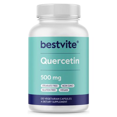 BESTVITE Quercetin 500mg (120 Vegetarian Capsules) - No Stearates - No Silicon Dioxide - Vegan - Non GMO - Gluten Free
