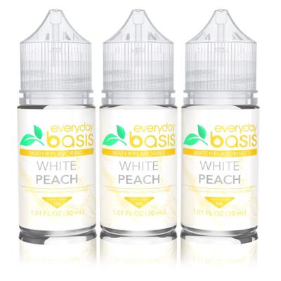 Everyday Basis Water Flavoring Liven Up Your Water Great Taste Great Flavors Keto Friendly, 0 Calories No Dyes or Food Coloring (White Peach) (Pack of 3)