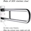Bath Handle Towel Rail Folding Polishing Bathroom Grab Bar, Toilet Handicap Safety Support Rails Handrail Elderly Disabled Shower Anti-Skid Handle Towel (Color : Matte, Size : 80cm) view 4