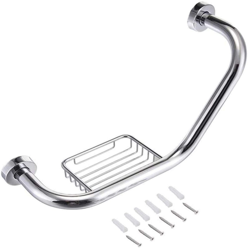 Bath Handle Towel Rail Bathroom Handrail Support Grab Bar Shower Soap Holder, Anti-Slip Safety Bath Toilet Wall Grip Handle Bathtub Handrails Bath