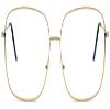 QxAiVMin Oversized Square Metal Reading Glasses Women Men, Large Anti Eyestrain Eyewear, Blue Light Blocking Computer Readers view 1
