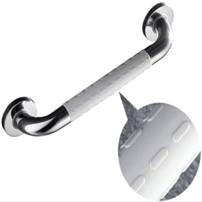 HongLianRiven Bath Handle Towel Rail Safety Bathroom Grab Bar, Toilet Bathtub Anti-Skid Metal Support Rail Outer Tube Children Elderly Pregnant Woman Handrail Towel Rack (Color : White, Size : 70CM)