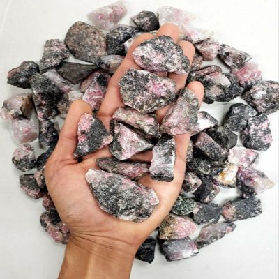 1/2 LB Rhodonite Stones Bulk Raw Rhodonite Crystals Healing Crystals Wholesale