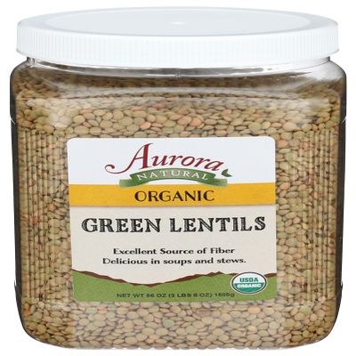 Aurora Products Organic Green Lentils, 56 Oz