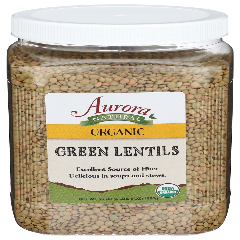 Aurora Products Organic Green Lentils, 56 Oz