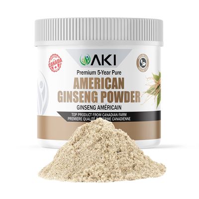 AKI American Ginseng Powder with 4% Ginsenosides - Ideal with Coffee, Beverages Like Smoothies (4oz/113g)