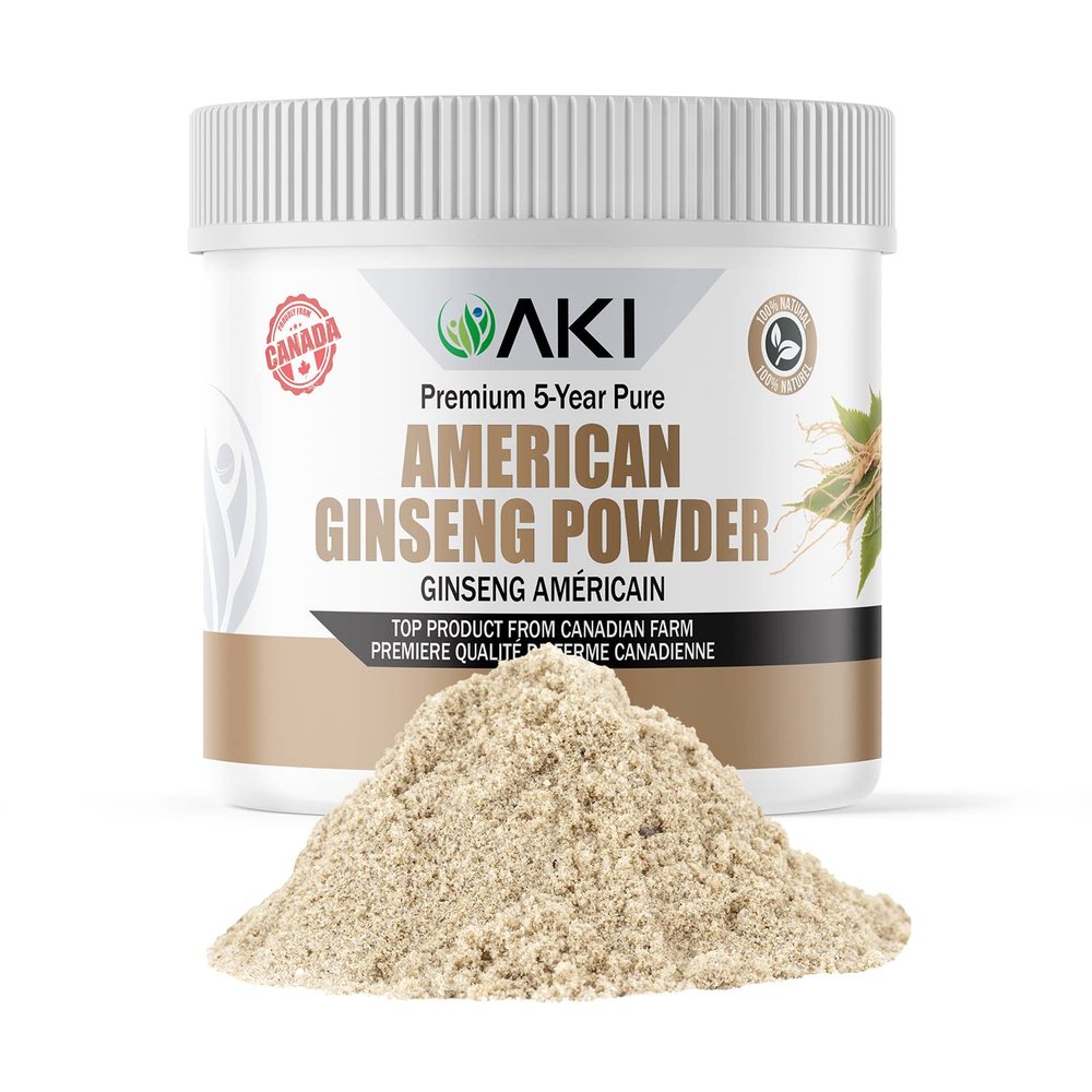 AKI American Ginseng Powder with 4% Ginsenosides - Ideal with Coffee, Beverages Like Smoothies (4oz/113g)