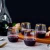 FOCUSLINE 32 Pack 12 OZ Plastic Wine Glasses, Stemless Disposable Wine Cups, Gold Rim Unbreakable Wine Glasses, Reusable Shatterproof Recyclable and BPA-Free Plastic Wine Cups view 3