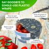 Pack of 3 Food Wraps with Flower Print. Washable Reusable Food Wrap for Sandwiches, Dough Covering. Organic Wraps for Food Reusable view 3