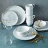 Nicole Fantini 16oz Organic White Gold Rim Bowls For Thanksgiving - Perfect For Weddings & All Occasion : 50 Count view 3