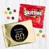12ct Personalized 60th Birthday Candy Favors for Guests Fun Size Candy Bags (12 Pack) - Gold Foil - (3 x 4in) Party Supplies view 1