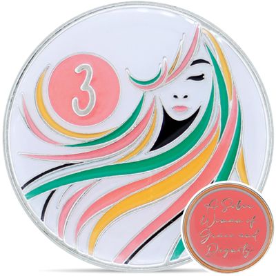 3 Year Sobriety Coin | A Sober Woman Triplate AA Chip | Glow in The Dark Anniversary Token Recovery Gift for Women