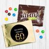 12ct Personalized 60th Birthday M&M's Candy Favors Fun Size Candy Bags (12 Pack) - Gold Foil - (3 x 4in) Milk Chocolate, Party Supplies view 1