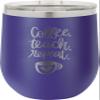 CustomGiftsNow Coffee. Teach. Repeat. - Teacher - Stainless Steel Double-Wall Insulated 12-Ounce Truck Car Travel Coffee Cup Wine Tumbler Mug with Lid view 1