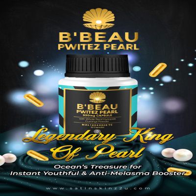 B'BEAU PWITEZ PEARL 500MG CAPSULE ANTI AGING, ANTIOXIDANT. HYPERPIGMENTATION TREATMENT