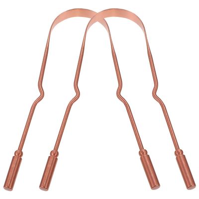 2 Sets Tongue Scraper For Adults Tongue Scrubber Copper Scraper with Case Mouth Scraper Metal Gum Scrapers Kids Oral Scraper