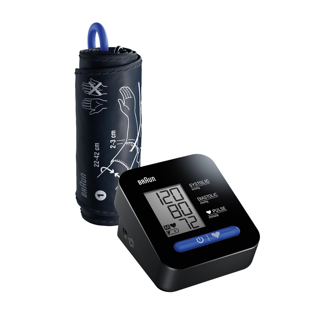 Braun ExactFit 1 Upper Arm Digital Blood Pressure Monitor with Adjustable BP Cuff for Home Use, Simple One Button Operation for at Home Blood Pressure Monitoring, Large Easy to Read Display, BUA5000