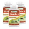 Best Naturals Vitamin A 25000 IU (7500 mcg), Non-GMO Formula Supports Healthy Vision & Immune System and Healthy Growth & Reproduction, 180 Softgels (180 Count (Pack of 3)) view 1