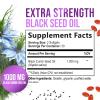 Black Seed Oil Capsules 1000mg with Thymoquinone - Pure Nigella Sativa for Skin Health & Immune Support, 100% Blackseed Oil, Amazing Extraction Above Cold Pressed Black Cumin Seed - 60 Softgels view 2