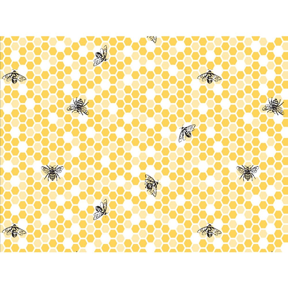 SFAG Bumblebees and Honeycomb Tissue Paper - 20 inches x30 inches Sized Sheets (24 Sheets), Yellow, 20 inches x 30 inches , Bees