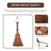 1pc Mini Natural Palm Broom Classic Household Cleaning Brush for Desktop Use Brown Bristles for Tea Ceremony and Multi-Surface Sweeping view 2