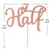 1/2 Birthday Cake Topper, Happy 6 months - 1/2 Way to One, Baby First Birthday Baby Shower Party Decorations Supplies, Rose Gold Glitter view 2