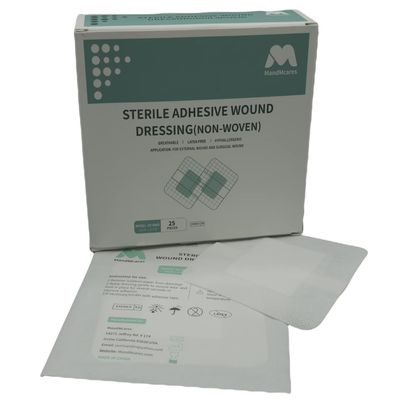 MandMcares Sterile 4inch x 4inch Bordered Gauze-Island Dressing | Individually Packed Pouches | Wound Dressing Care with Adhesive, Breathable Borders | Highly Absorbent | Latex-Free (25)