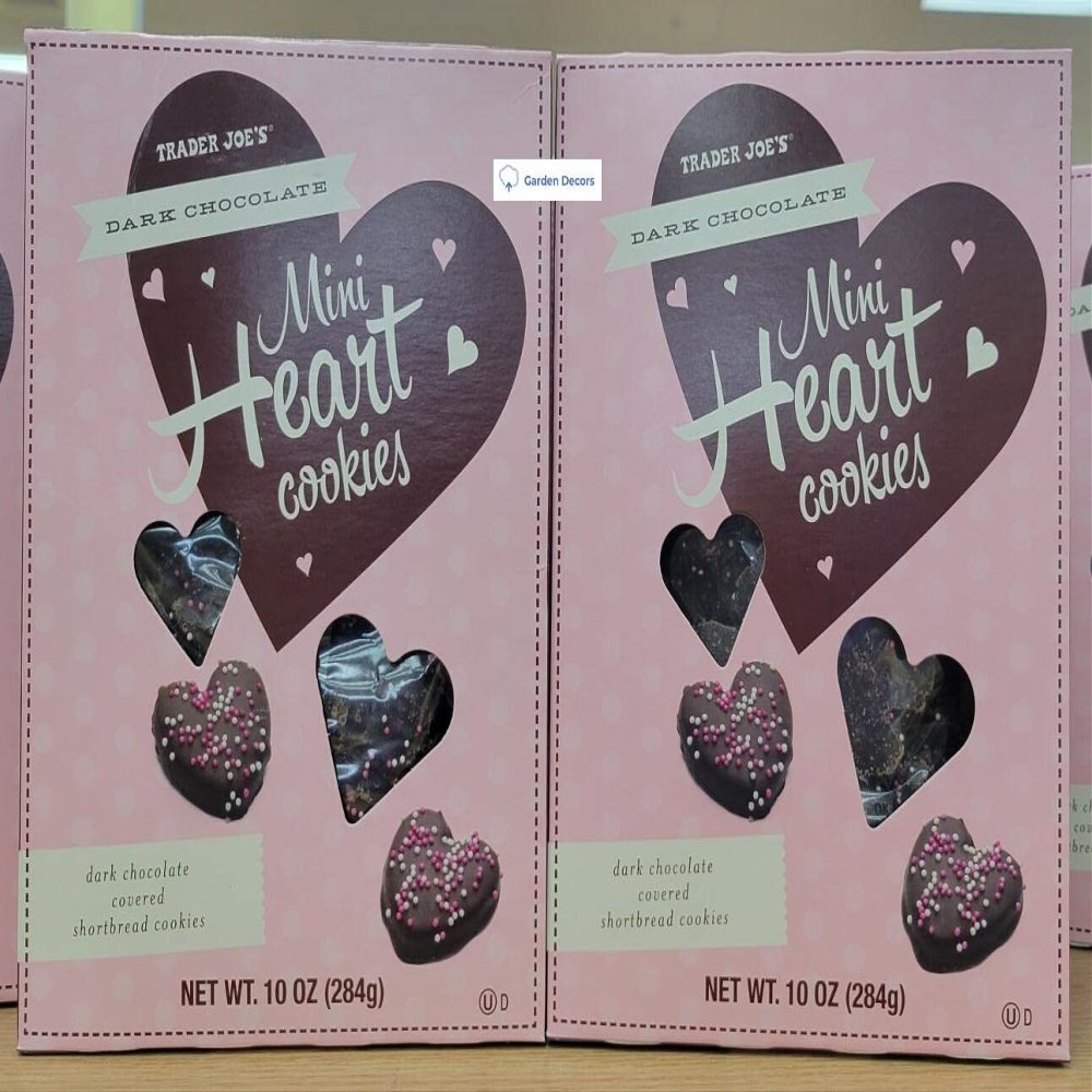 Trader Joes Dark Chocolate Mini Heart Cookies 10oz 284g (Two Boxes)