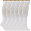 AWS/American Made 6 Pairs White Over the Calf Diabetic Relief Socks for Men with Non-Binding Top (Sock Size 13-15) view 3