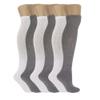 AWS/American Made Diabetic Over the Calf Socks for Men Extra Wide Non-Binding Top with Cushioned Sole (White-3 Pairs, Gray-3 Pairs, Sock Size 9-11) view 1