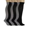 AWS/American Made Diabetic Over the Calf Socks for Men Extra Wide Non-Binding Top with Cushioned Sole (Black-3 Pairs, Gray-3 Pairs, Sock Size 9-11) view 1