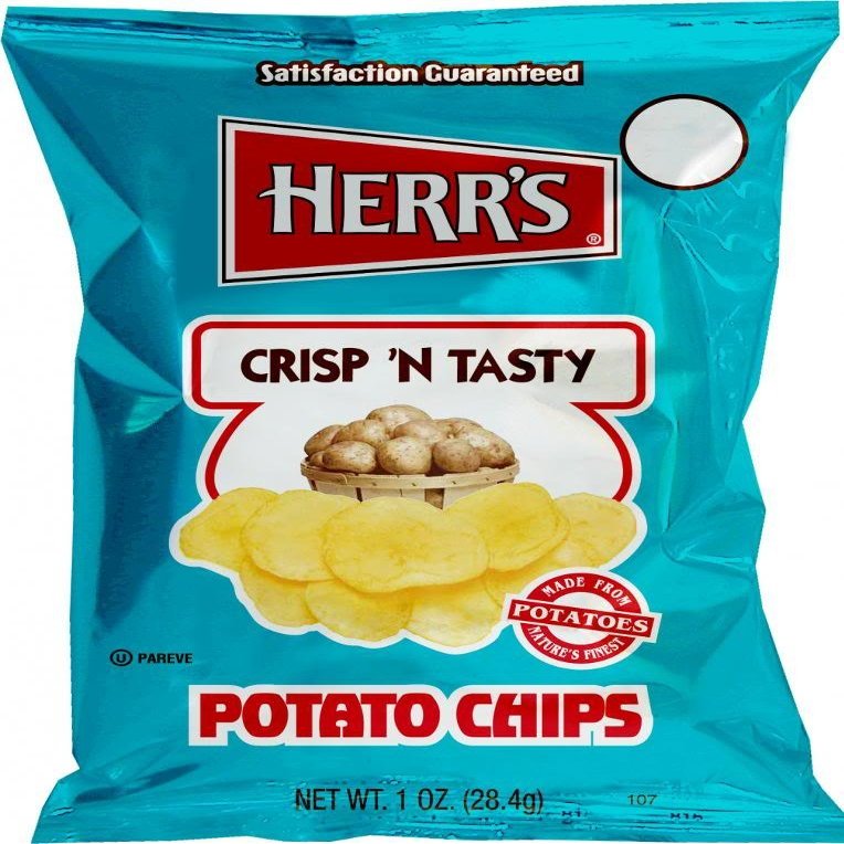 Herr's - Regular Potato Chips, Pack of 7 bags