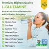 MariGold Pure Unflavored L-Glutamine Powder - Healthy Gut, Immune, and Muscle Support, Non-GMO, Gluten Free, Soy & Allergen Free (5g / 5000mg per Serving) view 4