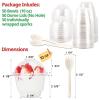 10 oz Clear Plastic Parfait Cups with Dome Lids (NO HOLE) & Sporks, (50 Sets) Disposable Plastic Cups/Bowls for Cereal Parfait, Pudding, Snacks, Ice Cream, Yogurt, Dessert, On The Go Fruit Cup view 3