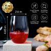 FOCUSLINE 20 Pack 16 Oz Plastic Wine Glasses, Stemless Plastic Wine Cups Heavy Duty, Unbreakable Disposable Wine Glasses for Wedding or Party view 2