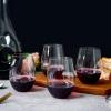 FOCUSLINE 20 Pack 16 Oz Plastic Wine Glasses, Stemless Plastic Wine Cups Heavy Duty, Unbreakable Disposable Wine Glasses for Wedding or Party view 3