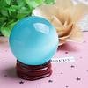 Acxico 1 pcs 40mm Rare Natural Blue Eye Cat Quartz Sphere Crystal Ball Healing Stone Decor view 3