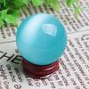 Acxico 1 pcs 40mm Rare Natural Blue Eye Cat Quartz Sphere Crystal Ball Healing Stone Decor view 4
