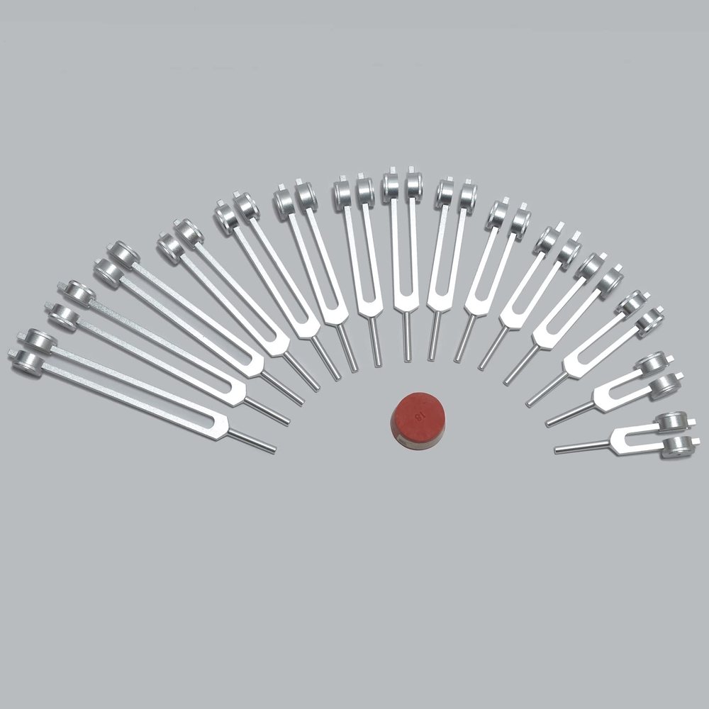 TFS Tuningforkshop 15 Pc Human Organ Weighted Tuning Fork Set for Healing with Activator,Pouch.