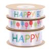 Amosfun Birthday Ribbons 3 Rolls 30 Yards Each Wired Satin Ribbon for Wrapping Curling and Party Decorations DIY Bow Knots Hair Bands view 1