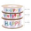 Amosfun Birthday Ribbons 3 Rolls 30 Yards Each Wired Satin Ribbon for Wrapping Curling and Party Decorations DIY Bow Knots Hair Bands view 2