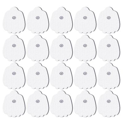 20-Pack TENS Unit Replacement Pads, Long-Lasting Snap Electrodes for 50 Times of Use per Pad, Latex-Free TENS Pads Set Compatible with TENS EMS Devices Using 3.5mm Button Lead Wires