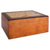 Humidor Supreme Desktop Cigar Handcrafted Bubinga Wood Mapa Burl Decorative Maple Inlay Glass Hygrometer Spanish Cedar Tray, Holds 50-85 Cigars (Pristina) view 1