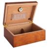 Humidor Supreme Desktop Cigar Handcrafted Bubinga Wood Mapa Burl Decorative Maple Inlay Glass Hygrometer Spanish Cedar Tray, Holds 50-85 Cigars (Pristina) view 2