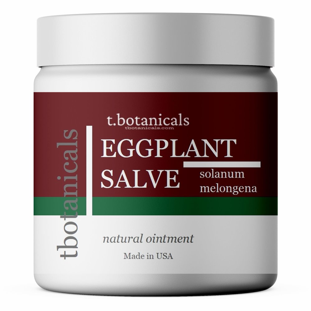 t.botanicals Eggplant Salve, Herbal Salve with Eggplant Extract, Skin Ointment, Eggplant Cream, Skin Cell Health Support, Skin Relief (4 oz)