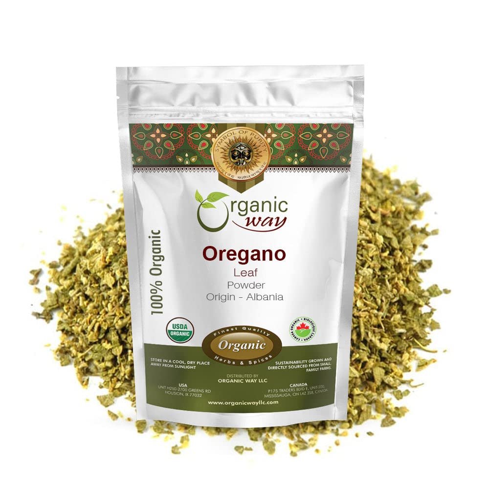 Organic Way Dried Oregano Leaf Powder (Origanum vulgare) - European Wild-Harvest | Vegan, Non GMO & Gluten Free | Origin - Albania (1/2LBS / 8Oz)