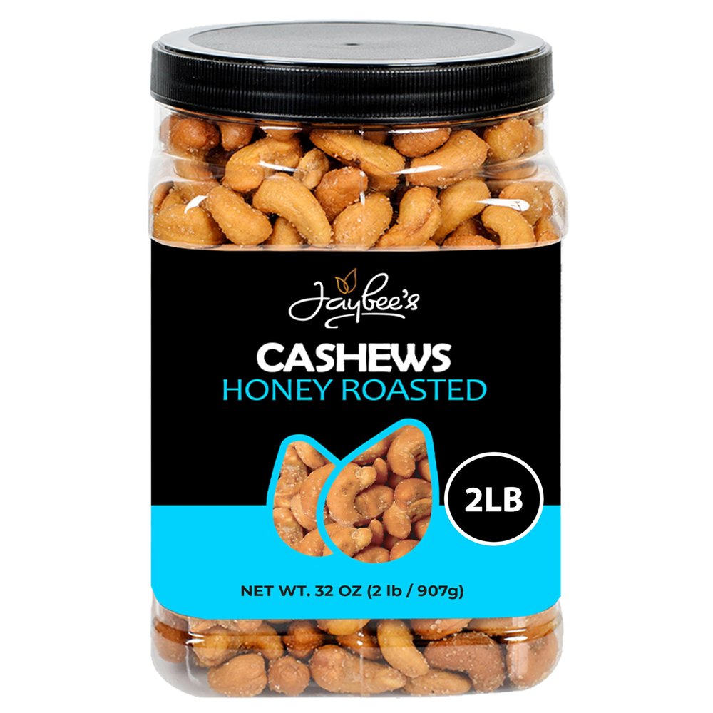 Honey Roasted Cashews - 32 oz Reusable Container | Gourmet Nuts Coated with Sweet & Natural Honey | Roasted to Perfection | Healthy Everyday Snack | Vegan | Kosher | Hand-Picked | Sweet & Crunchy