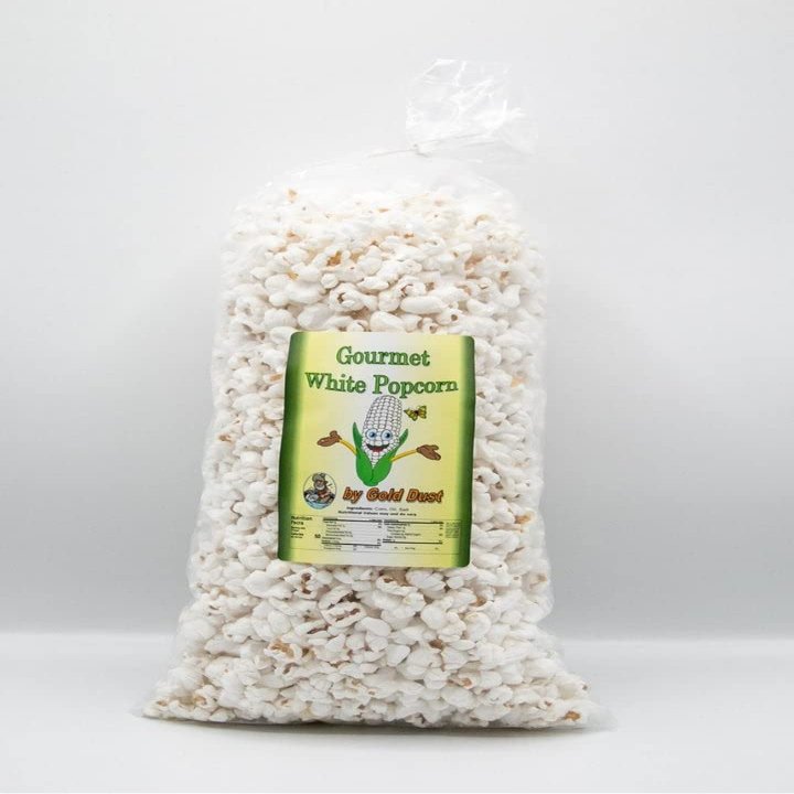 Large White Gourmet Popcorn by Gold Dust Kettle Corn | Butterfly Kernel | 7 oz. Bag | 2 pack