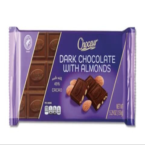 Choceur Dark Chocolate with Almonds Gourmet Chocolatier 5.29 oz made with 49% Cacao (1)